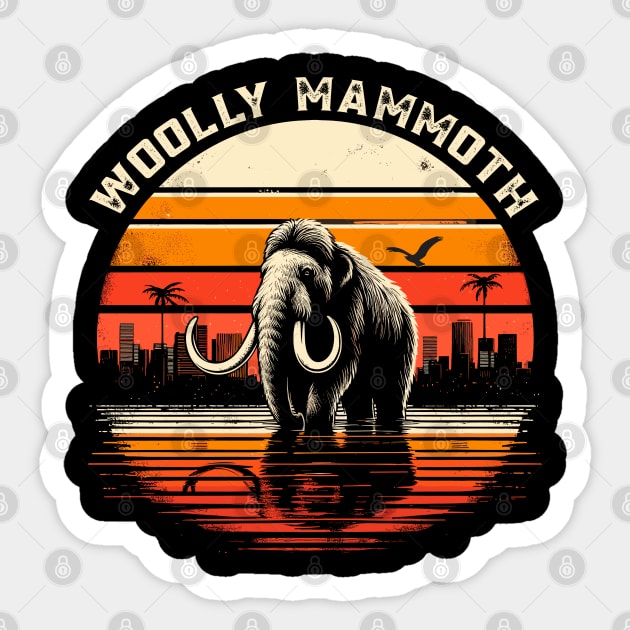 Woolly Mammoth Retro Vintage Mammoth Sticker by JessArty